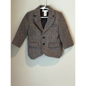 Janie and Jack Boys Herringbone Wool Blend Blazer 18-24 Months